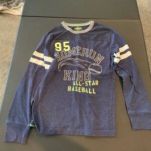 Osh Kosh Baseball  Home Run King All Star Baseball Long Sleeve Shirt Size 8 Boys